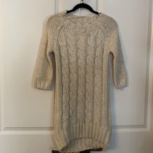 Long cable knit sweater